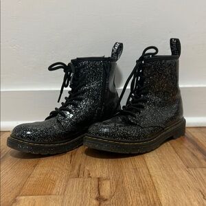 Dr. Martens Girls Black Sparkle Boots